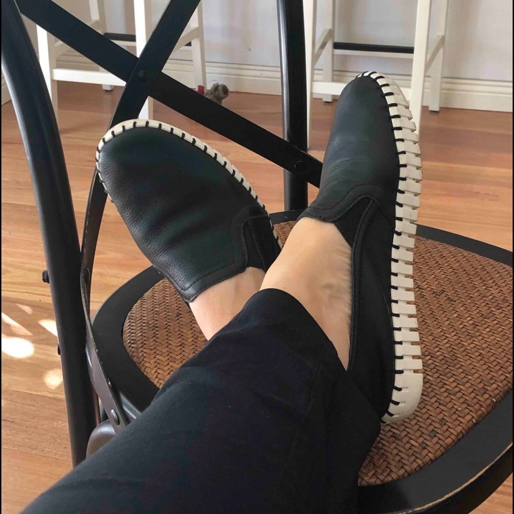 Soft Leather black sketcher Streetwear summer comfy shoes